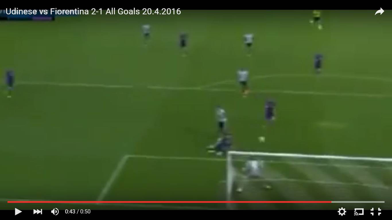Highlights UdineseFiorentina 21, video gol Serie A 20 aprile 2016