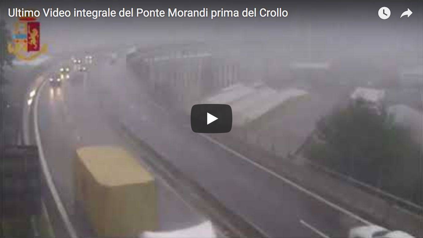 Ultimo Video Ponte MOrandi Genova prima del crollo