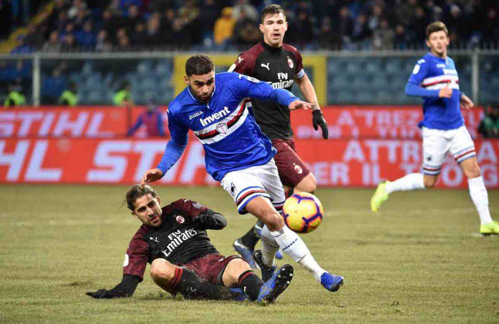 Sampdoria Milan cronaca diretta live