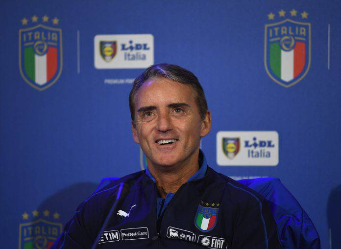Italy Training Session And Press Conference Italia Finlandia conferenza Mancini