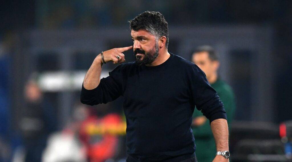 gattuso napoli roma mascherine