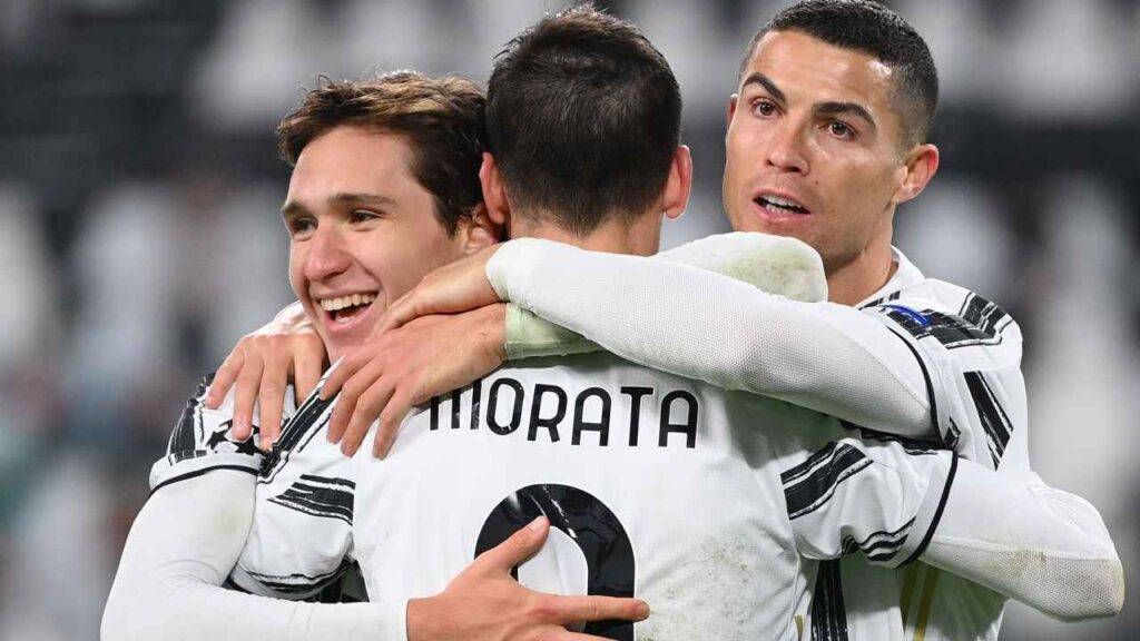 Juventus, Ronaldo e Morata festeggiano Chiesa