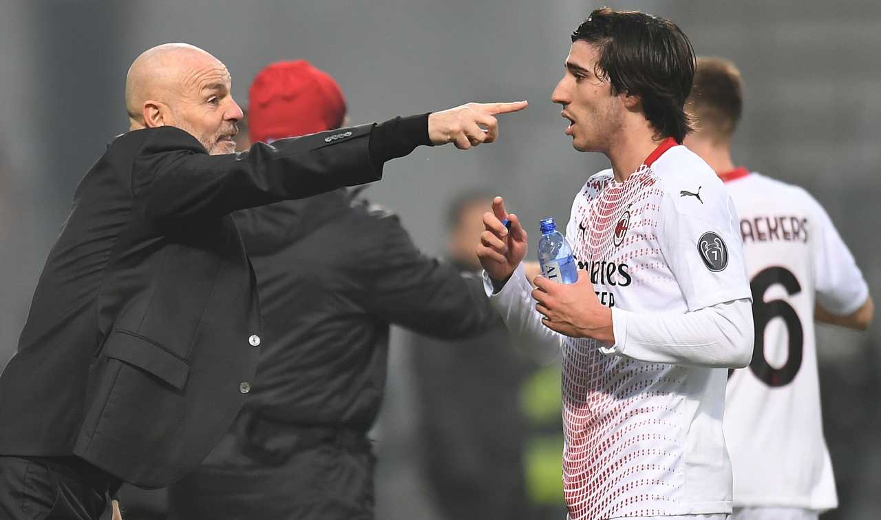 Tonali a colloquio con Pioli