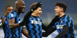 Inter, Barella festeggia con Lukaku e Bastoni