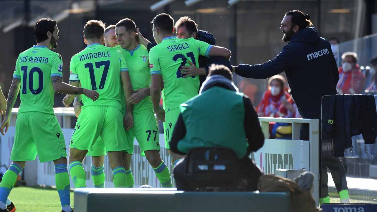 Lazio esult al gol di Marusic