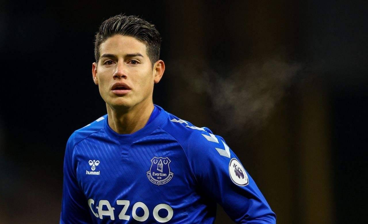 James Rodriguez cpn la maglia dell'Everton