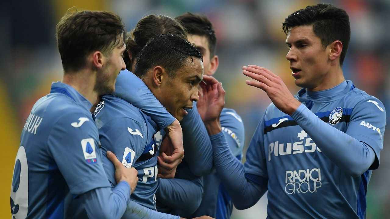 L'Atalanta festeggia dopo un gol