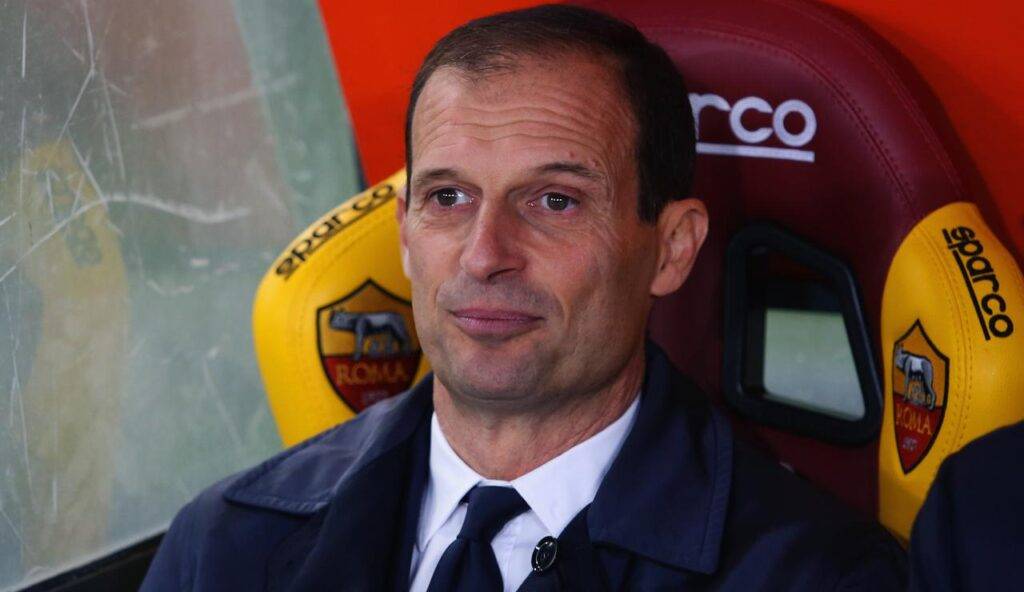 Massimiliano Allegri sulla panchina della Roma