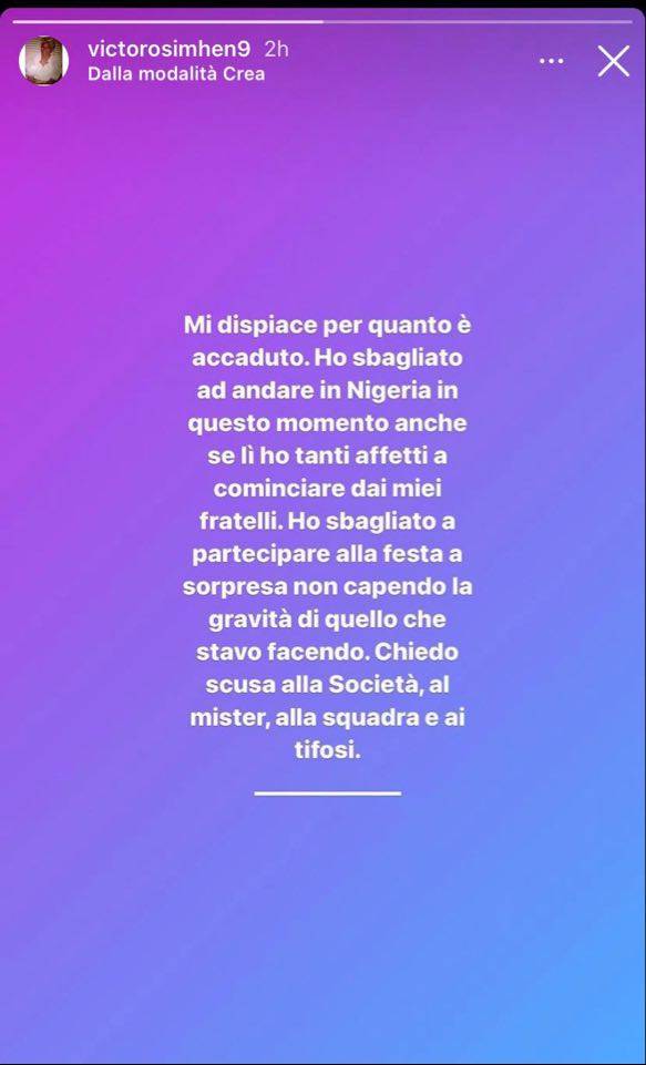 osimhen scuse covid napoli