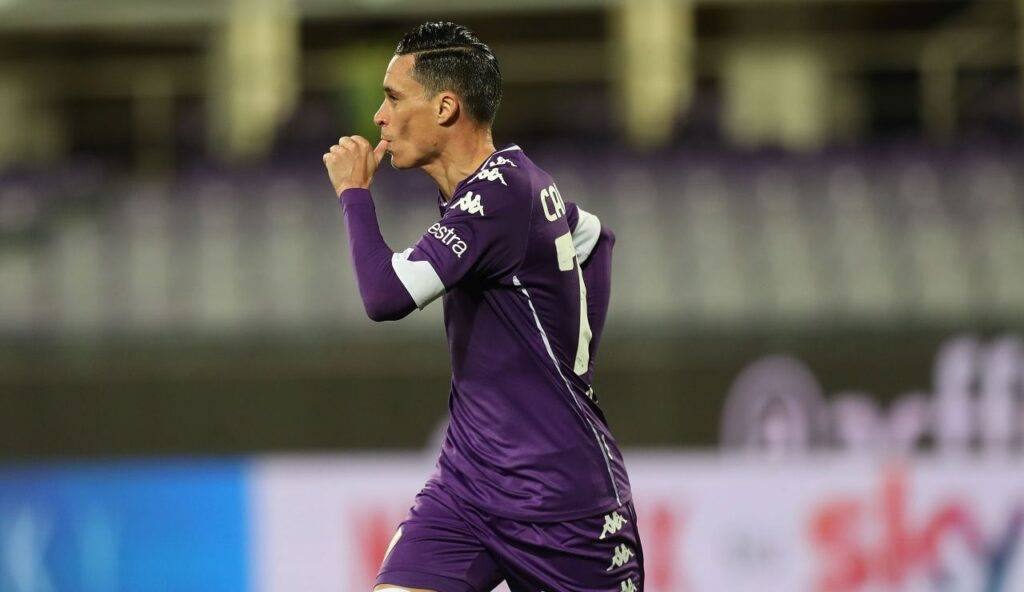 Callejon esulta dopo l'unico gol stagionale con la Fiorentina in Coppa Italia