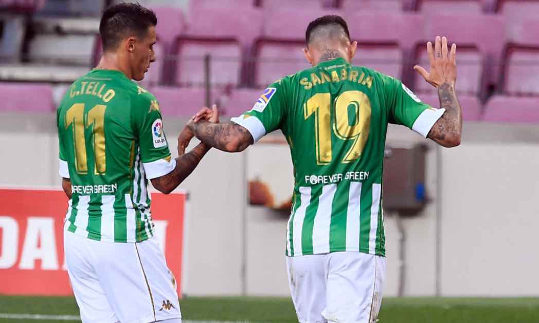 Sanabria esulta col Betis