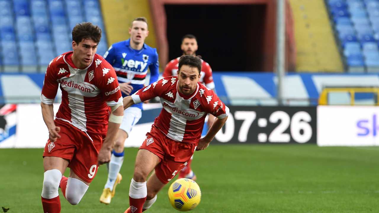 Fiorentina e Sampdoria in campo
