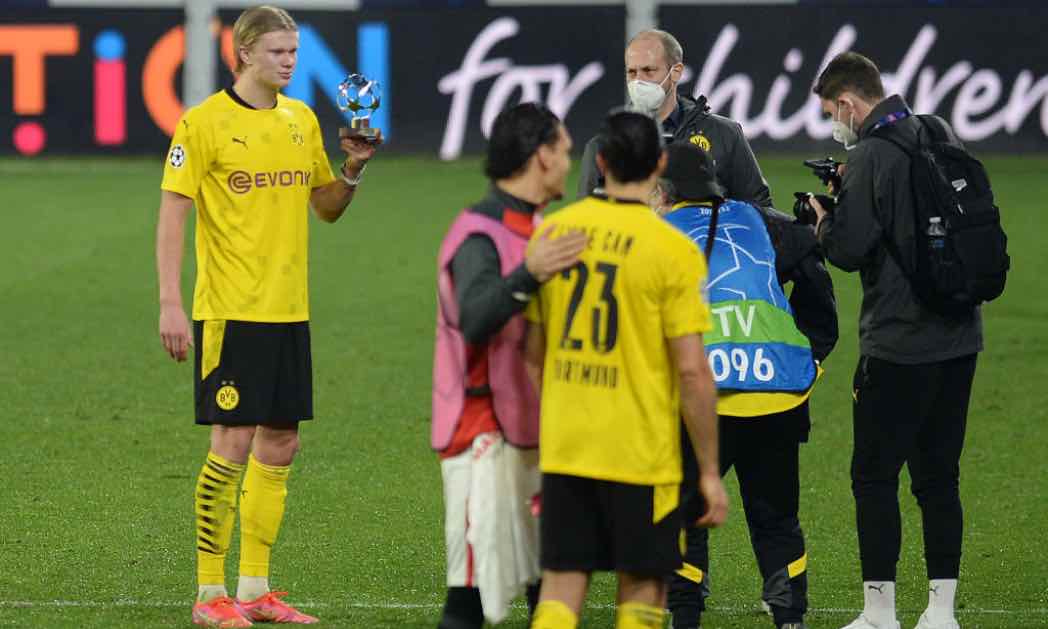 Haaland in campo in Champions League