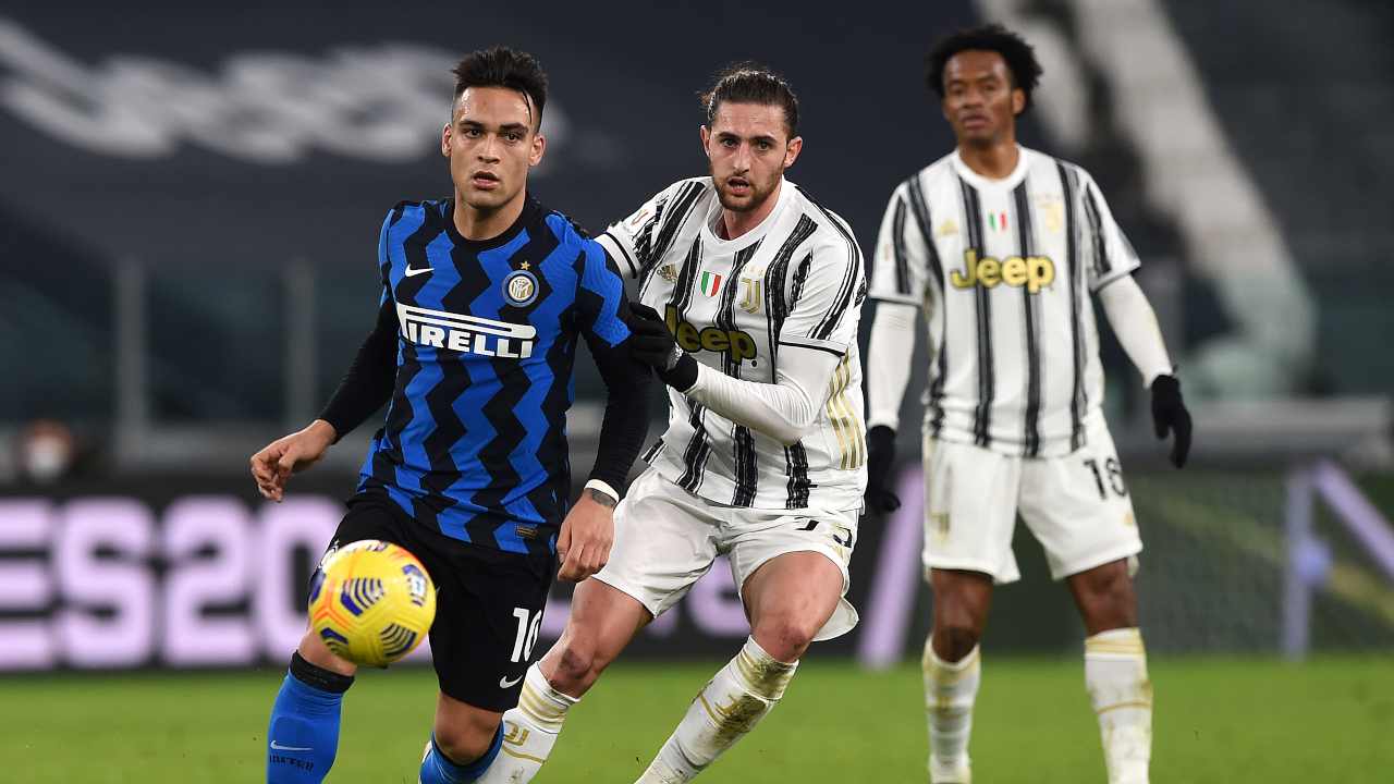 Lautaro e Rabiot in azione