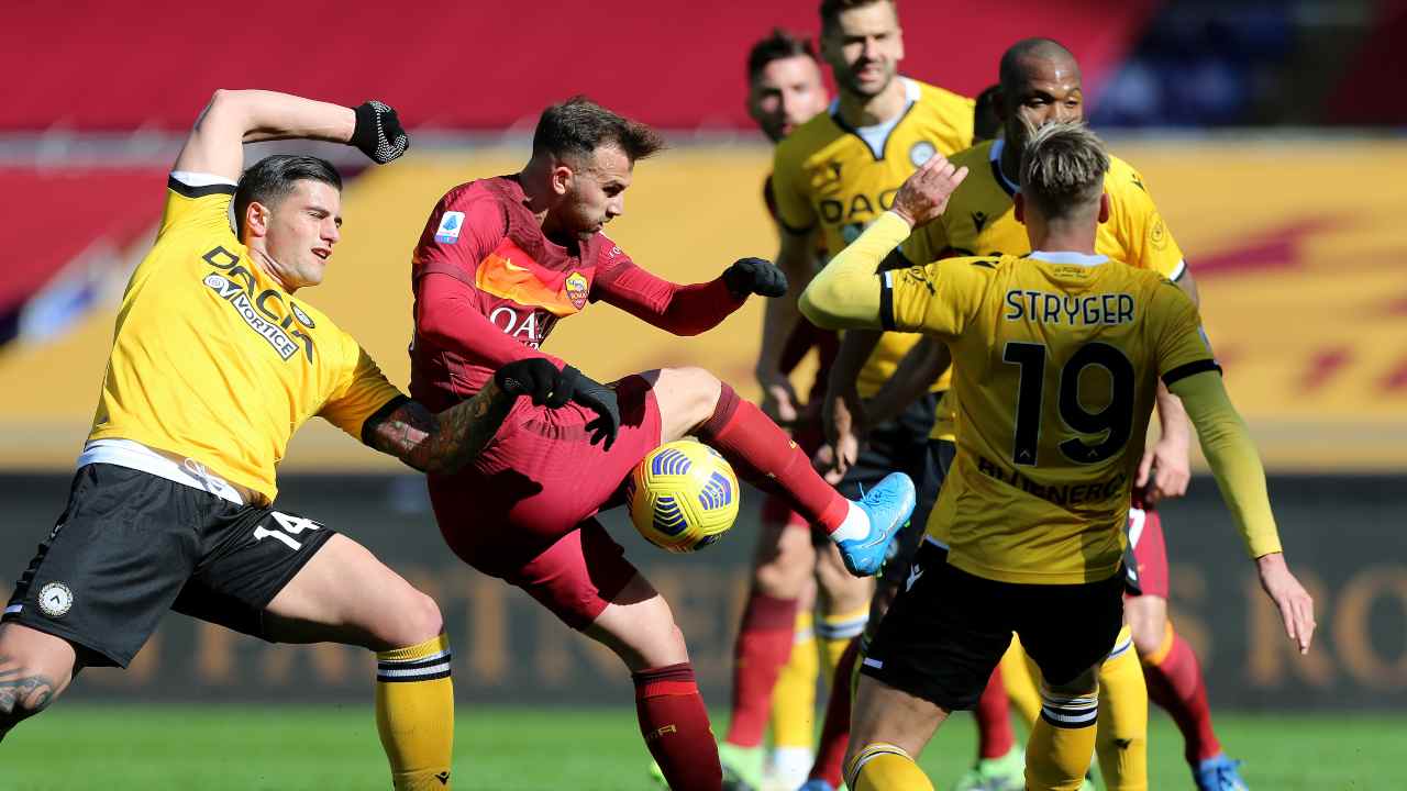 Roma e Udinese in azione