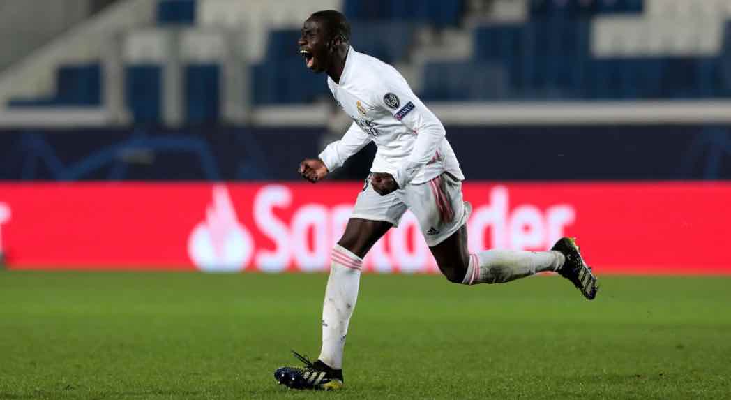 Mendy esulta in Atalanta-Real Madrid