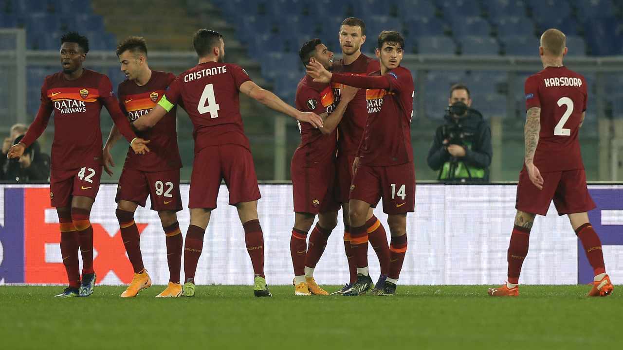Roma esulta al gol