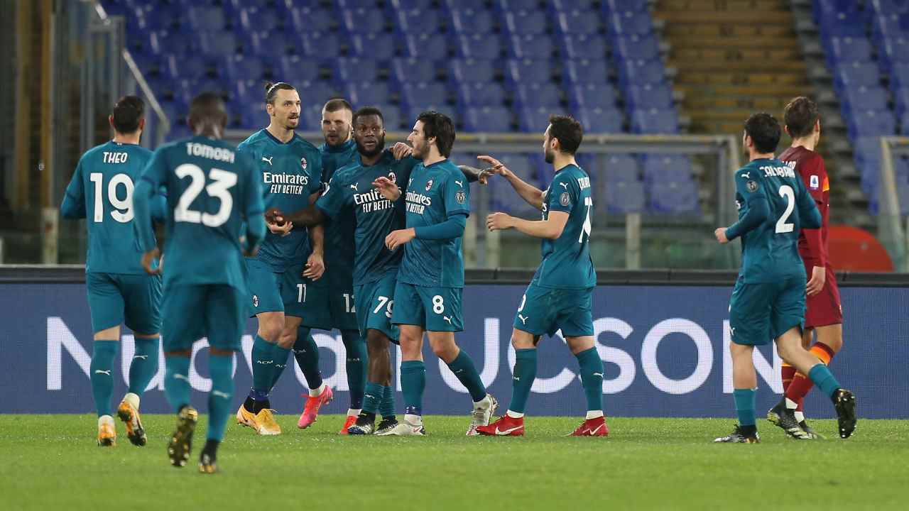Il Milan esulta al gol