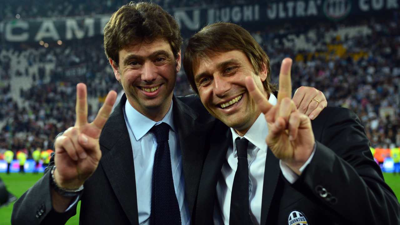 Agnelli e Conte sorridenti