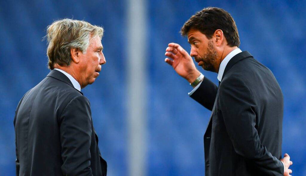 Agnelli e Preziosi discutono al 'Marassi'