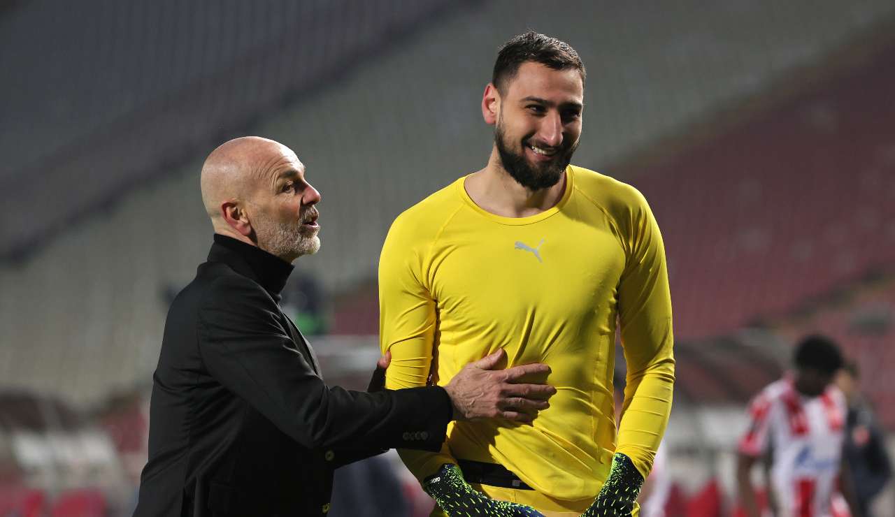 Donnarumma con Pioli