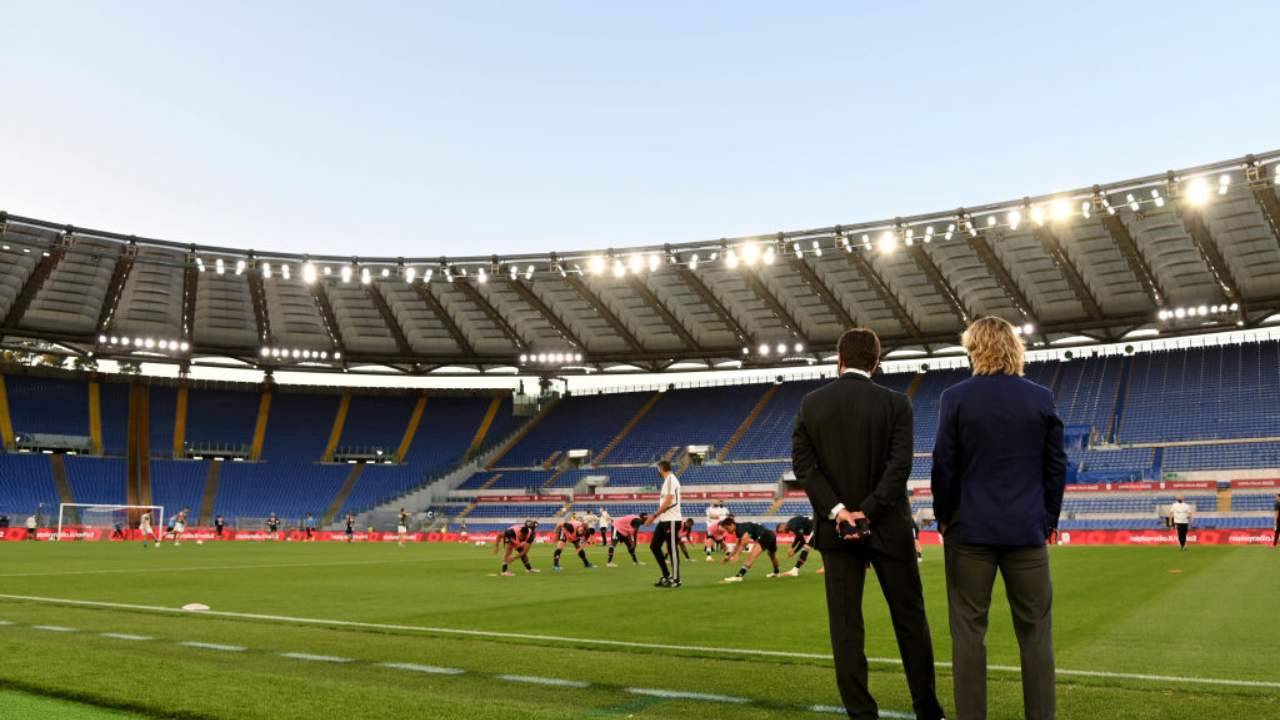 Nedved e Agnelli all'Olimpico
