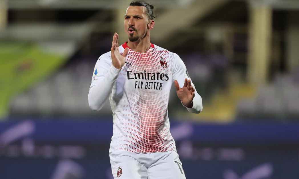 Ibrahimovic esulta in Fiorentina-Milan