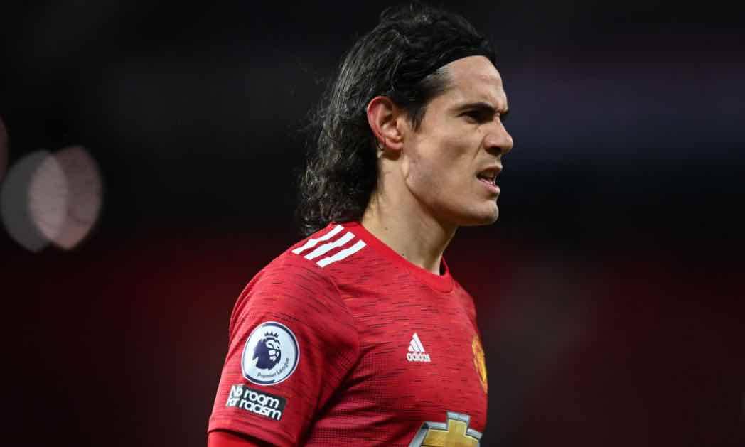 Cavani in campo con lo United 