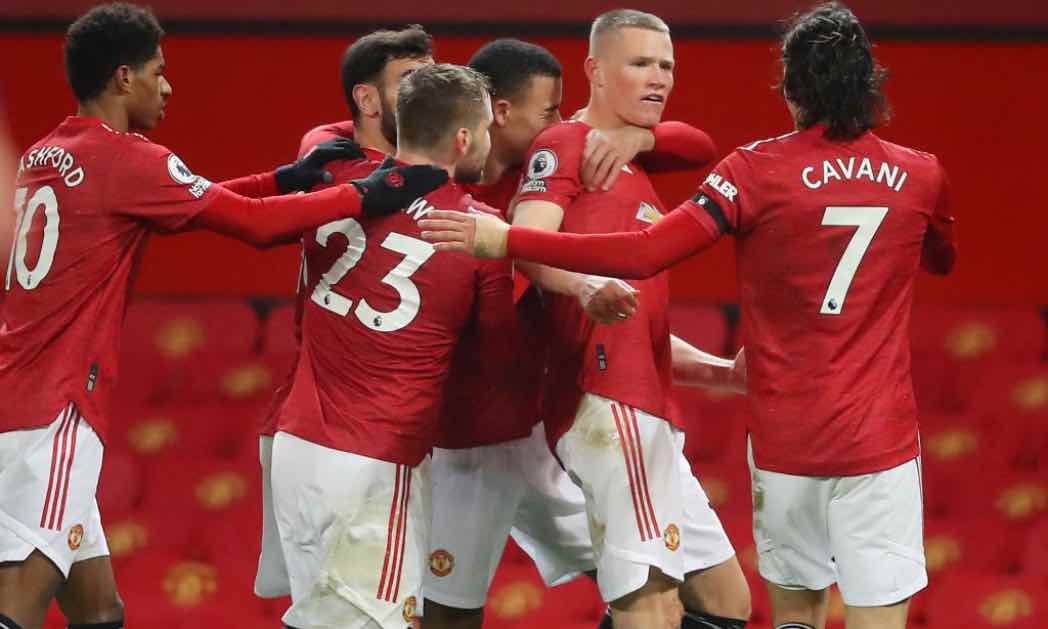 Esultanza di gruppo Manchester United