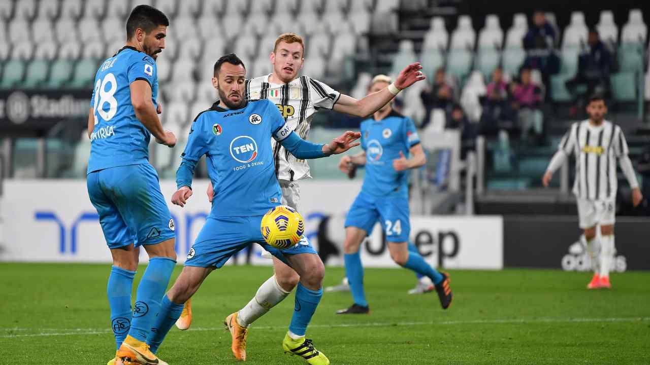 Juventus e Spezia in azione