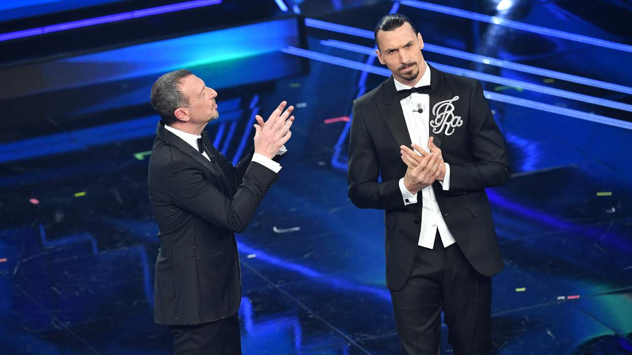 Ibrahimovic e Amadeus all'Ariston