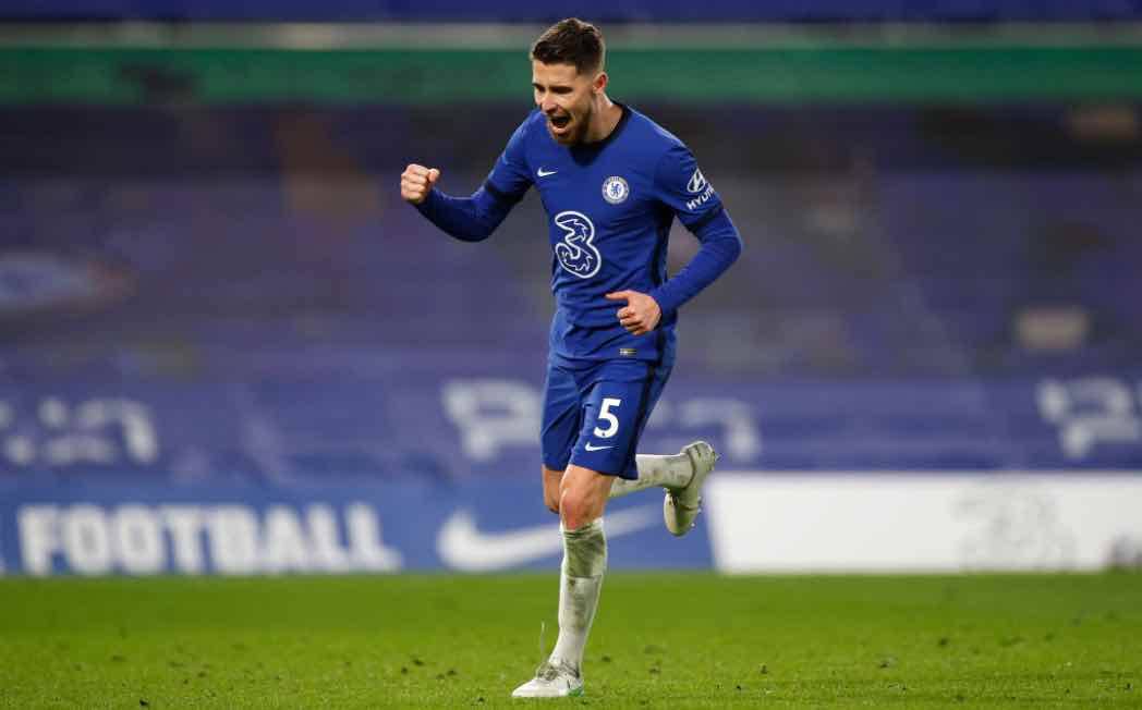 Jorginho esulta con il Chelsea