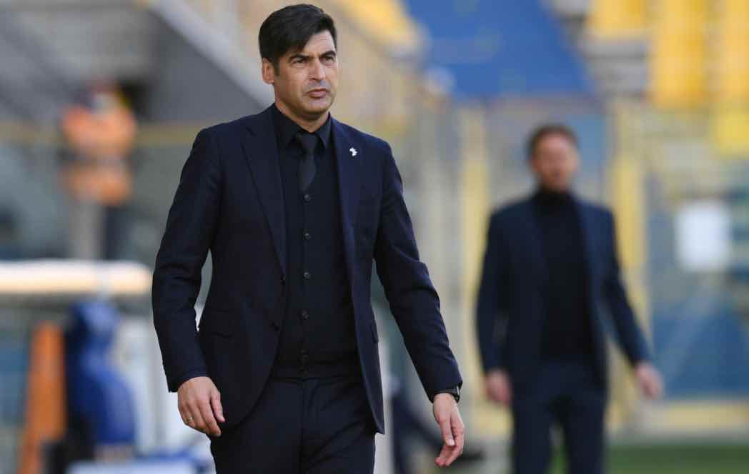 Paulo Fonseca in panchina con la Roma