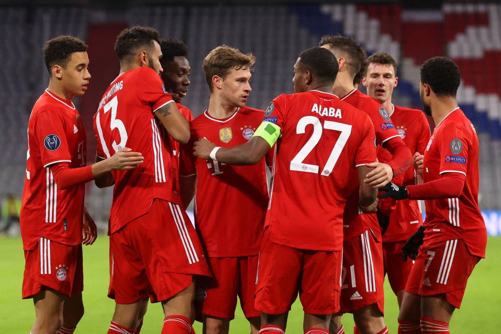 Il Bayern Monaco esulta contro la Lazio