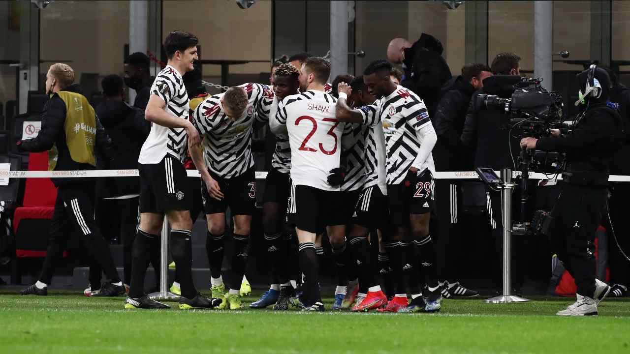 Il Manchester United esulta