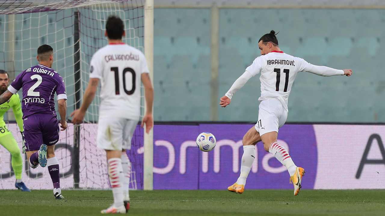 La rete di Zlatan Ibrahimovic in Fiorentina-Milan