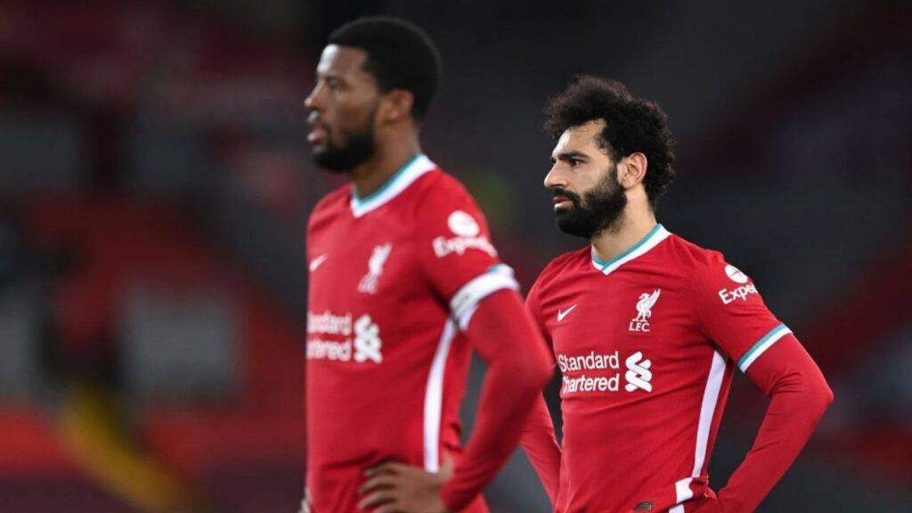 Wijnaldum e Salah in azione