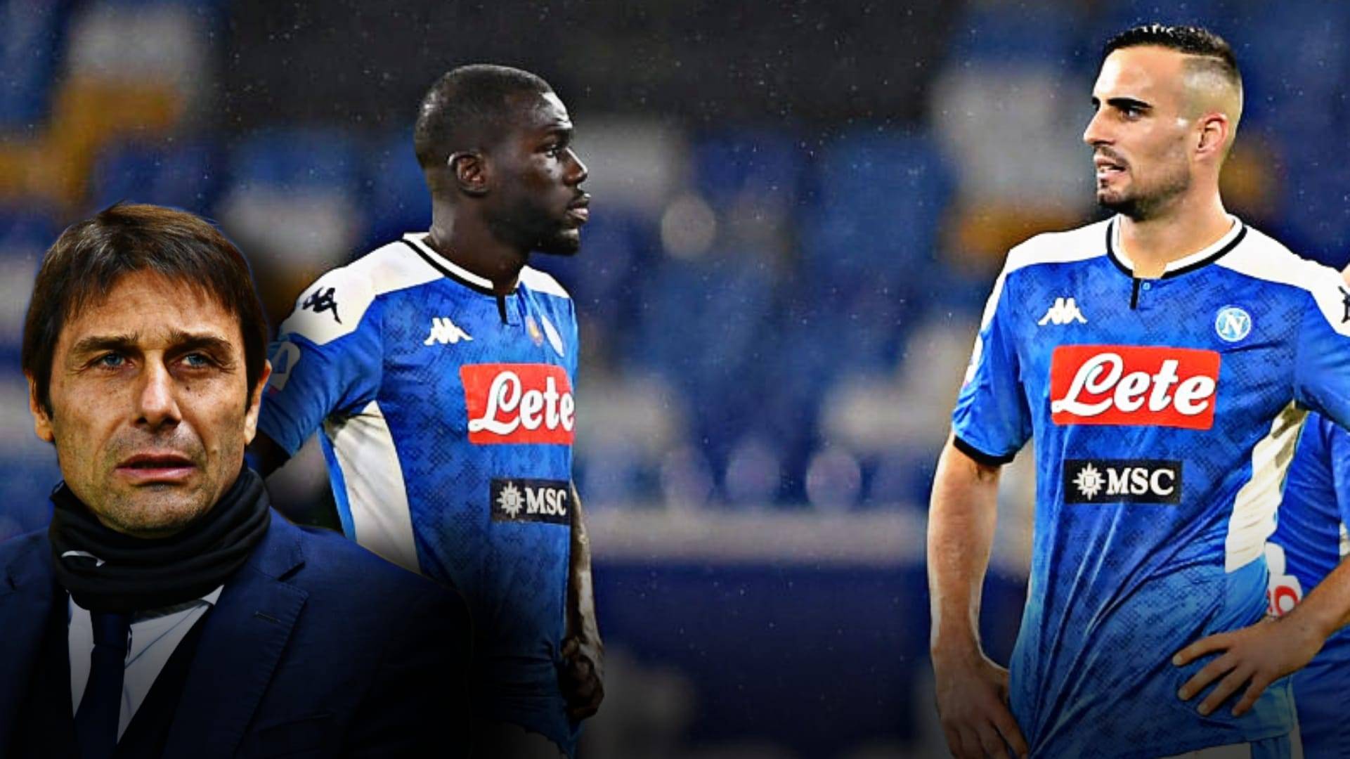 Conte con Makismovic e Koulibaly
