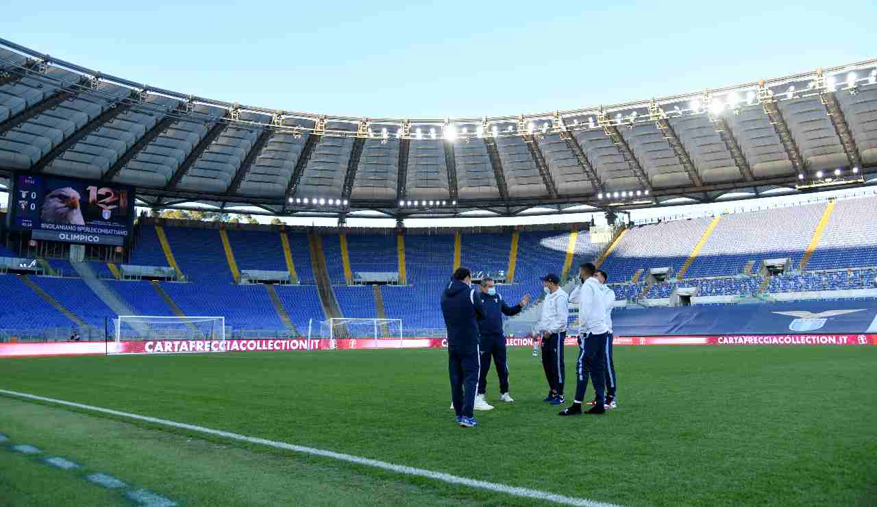 calciatori della Lazio all'Olimpico