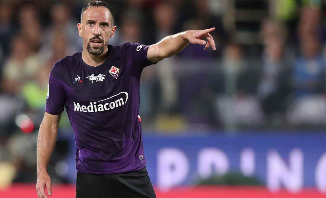 Ribery in campo con la Fiorentina