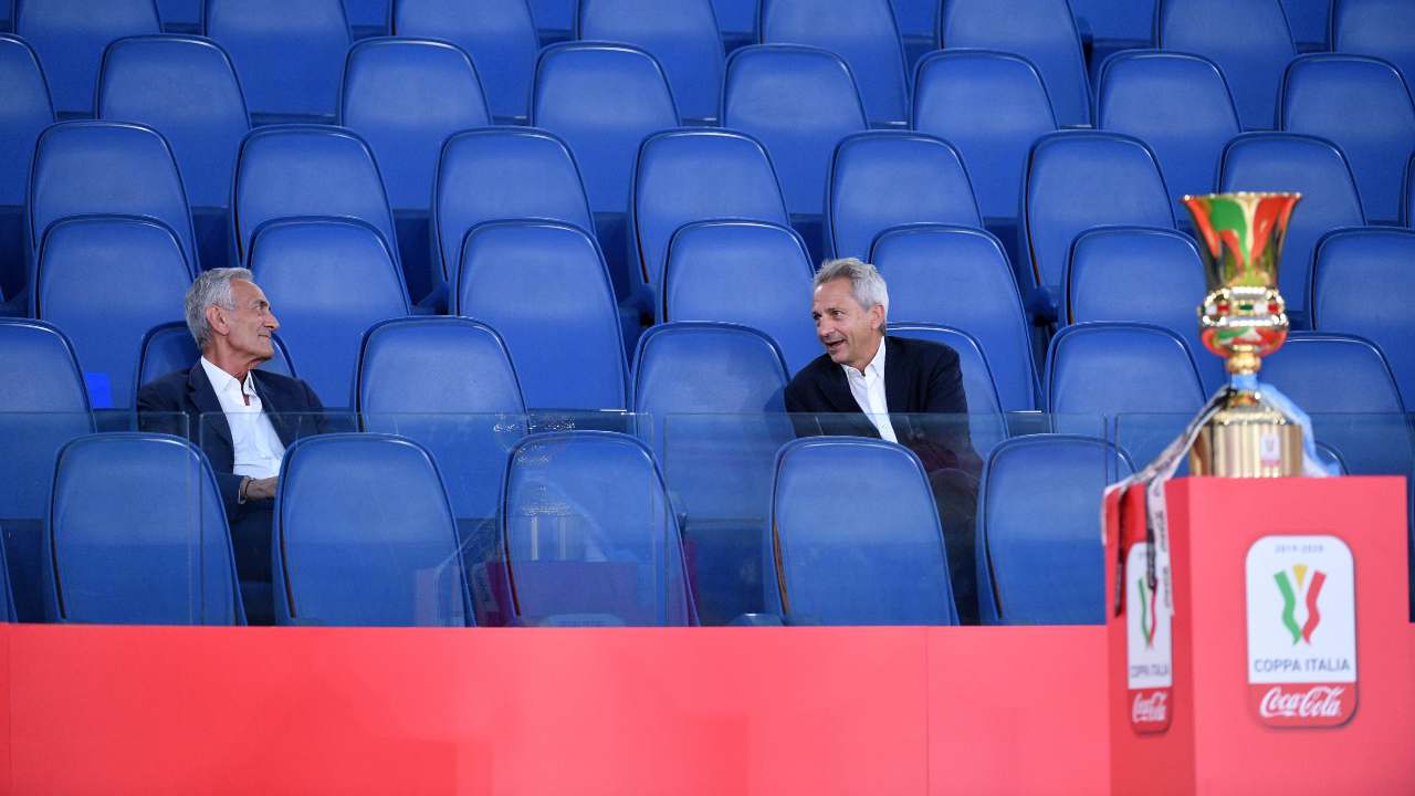 Paolo Dal Pino e Gabriele Gravina in tribuna