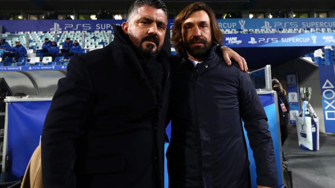 Pirlo e Gattuso si abbracciano