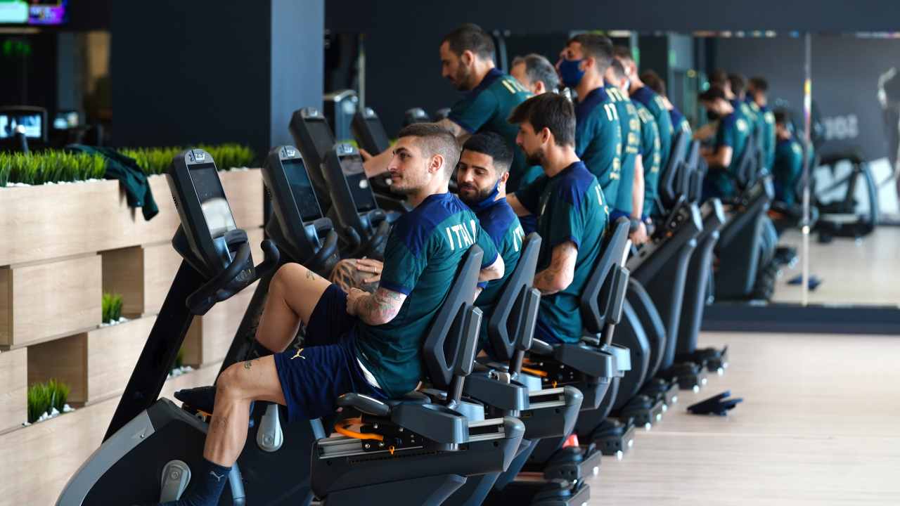 Il gruppo Italia in palestra