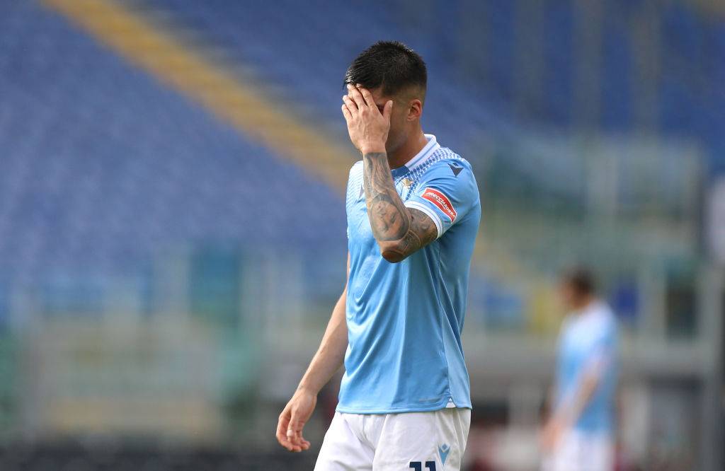 Lazio-Spezia, Correa lascia il campo dopo l'espulsione