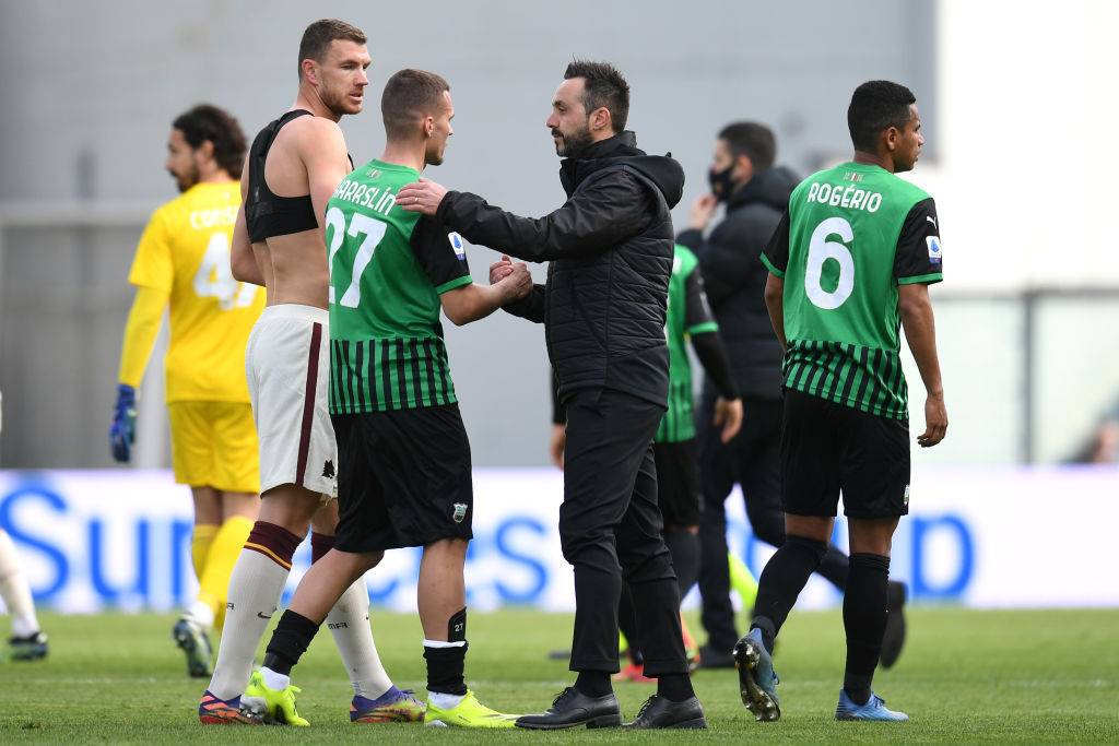 De Zerbi durante Sassuolo-Roma