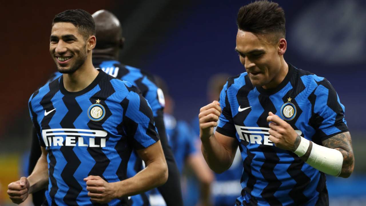 Esultanza Lautaro ed Hakimi