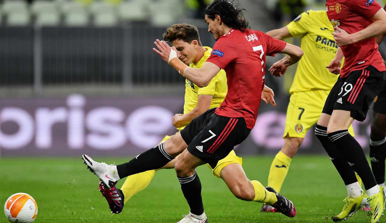 Il gol dell'1-1 di Edinson Cavani nella finale di Europa League di Danzica