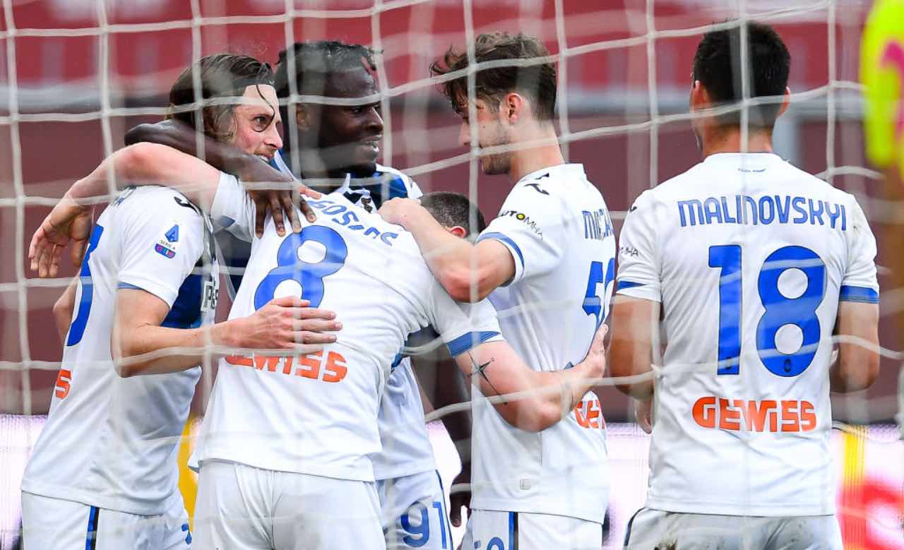 Festeggiamenti Atalanta dopo il gol