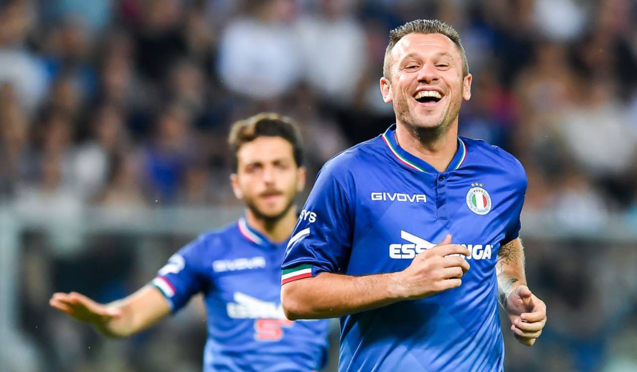 Cassano durante un match di beneficenza