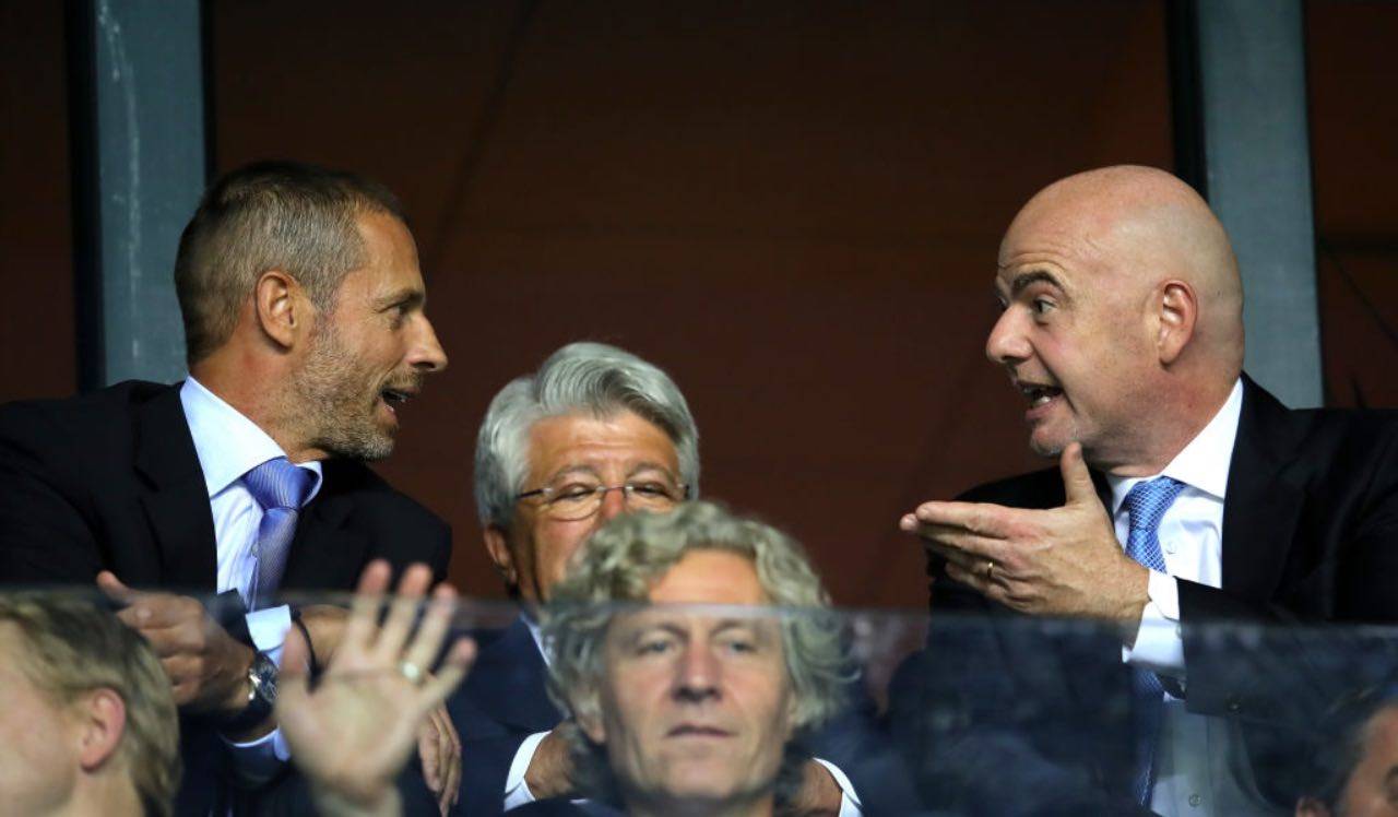 Infantino e Ceferin in tribuna